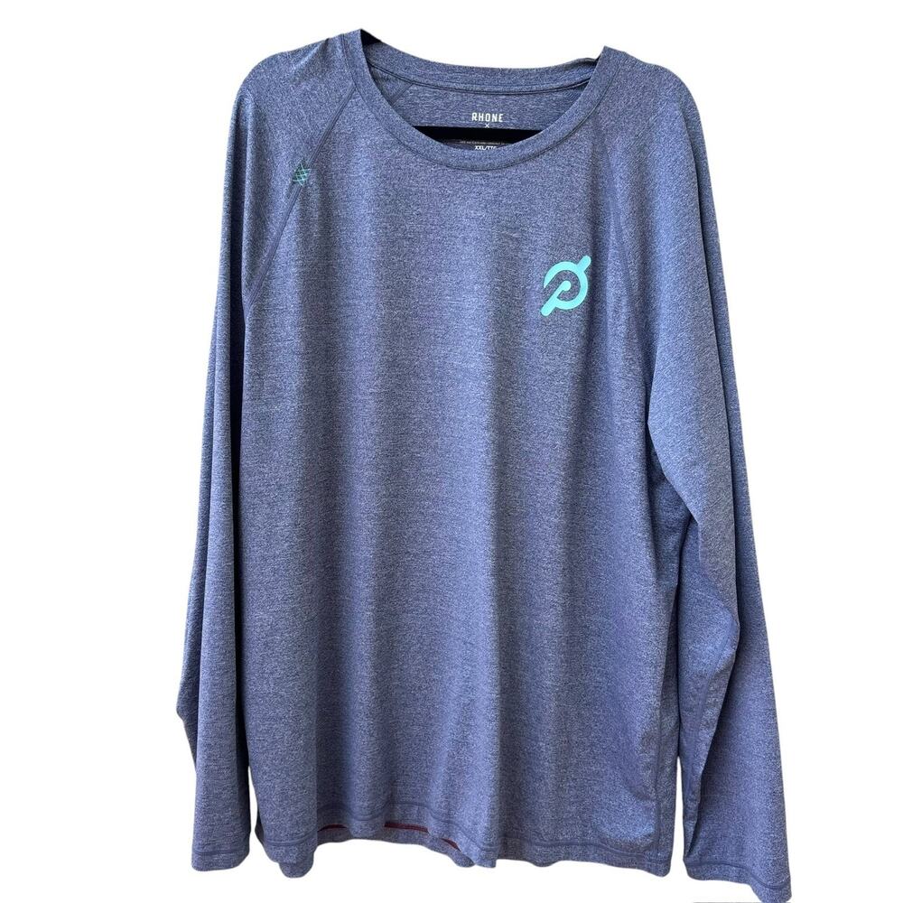 Rhone x Peloton Performance Crewneck Mens Long Sleeve Weathered Blue Stretch XXL